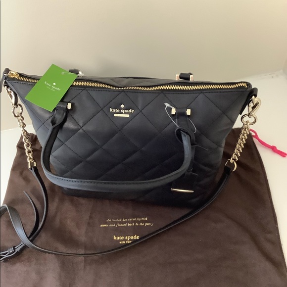 kate spade Handbags - kate spade Black Quilted Leather Shoulder Bag with Gold Hardware